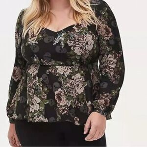 Torrid Skull Peplum Top